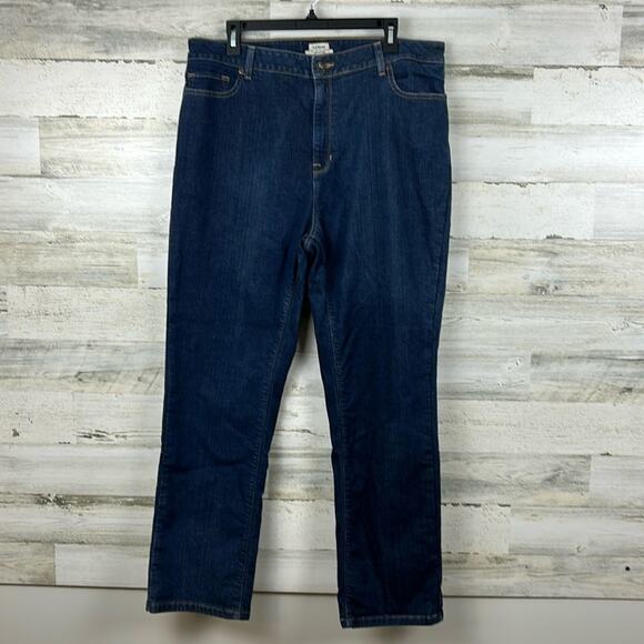 L.L. Bean Women's Plus 18 Lined Straight Jeans Winter Extra Warmth fleece - Picture 1 of 6